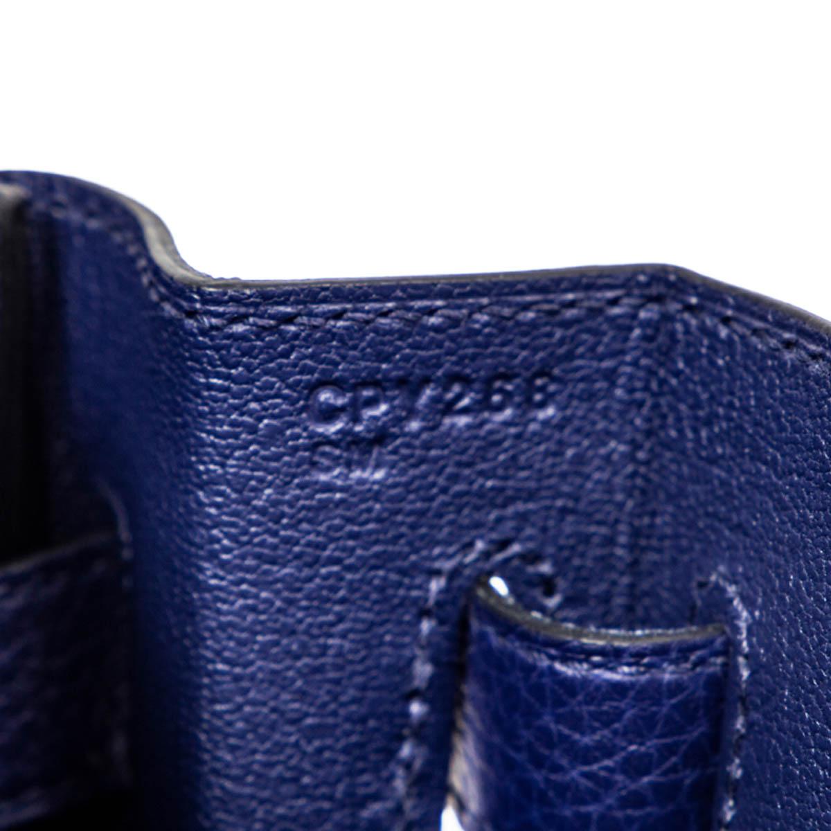 HERMES Encre blue Togo leather KELLY 35 RETOURNE Bag Gold For Sale 1