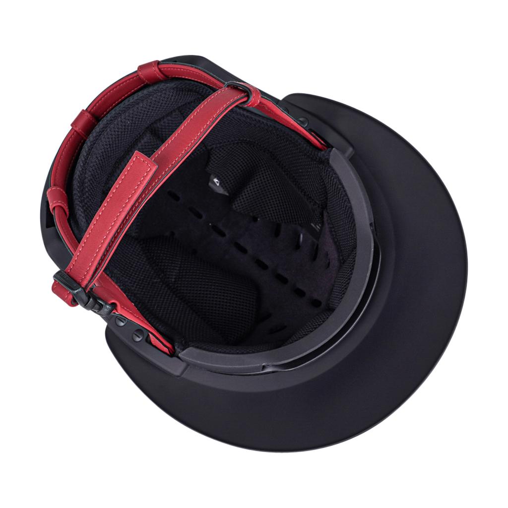 Casque d'équitation Eole de Hermès noir / rouge H, sangle 57 / 7/8 neuf avec boîte 2