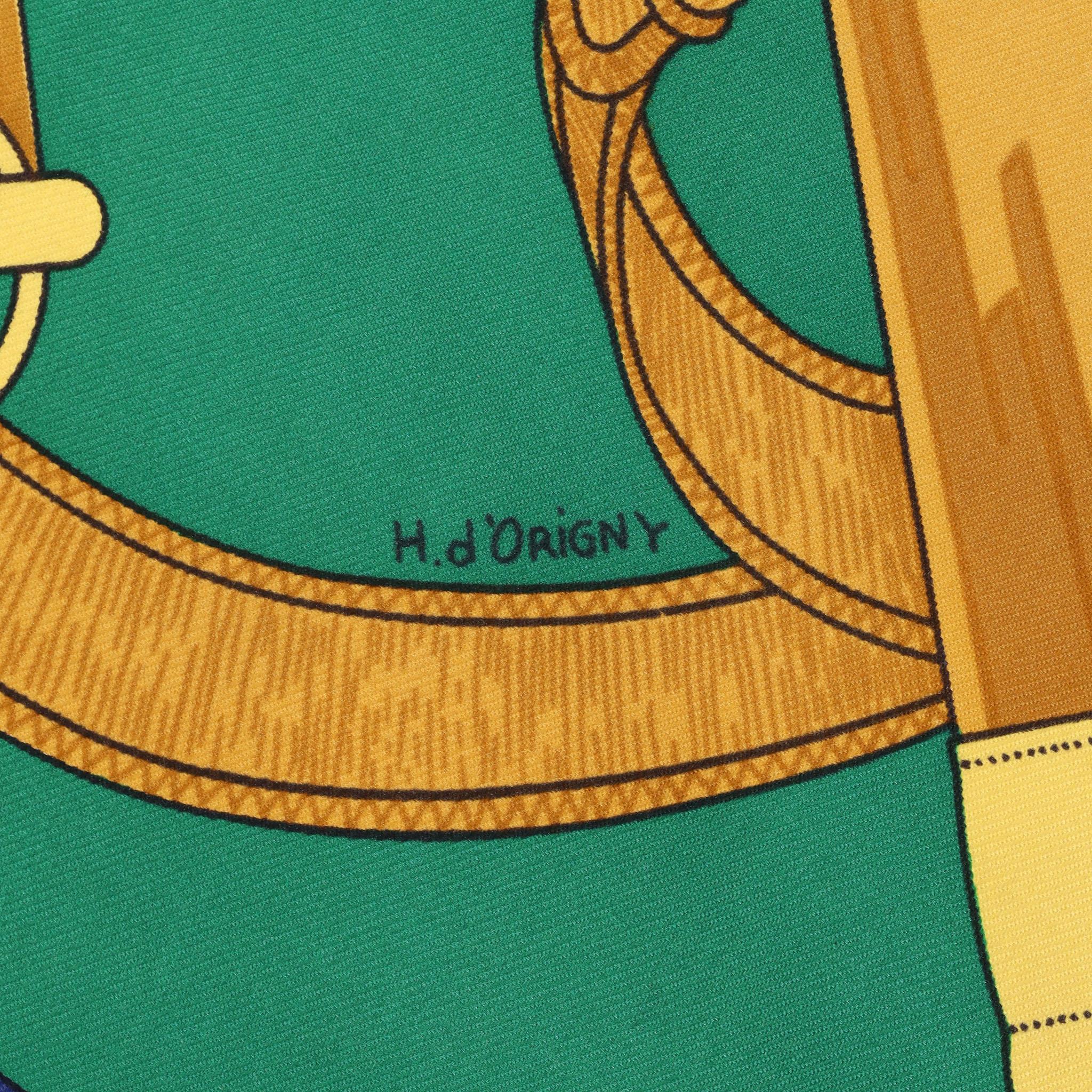 Hermes Eperon D'Or Silk Twill Scarf For Sale 2