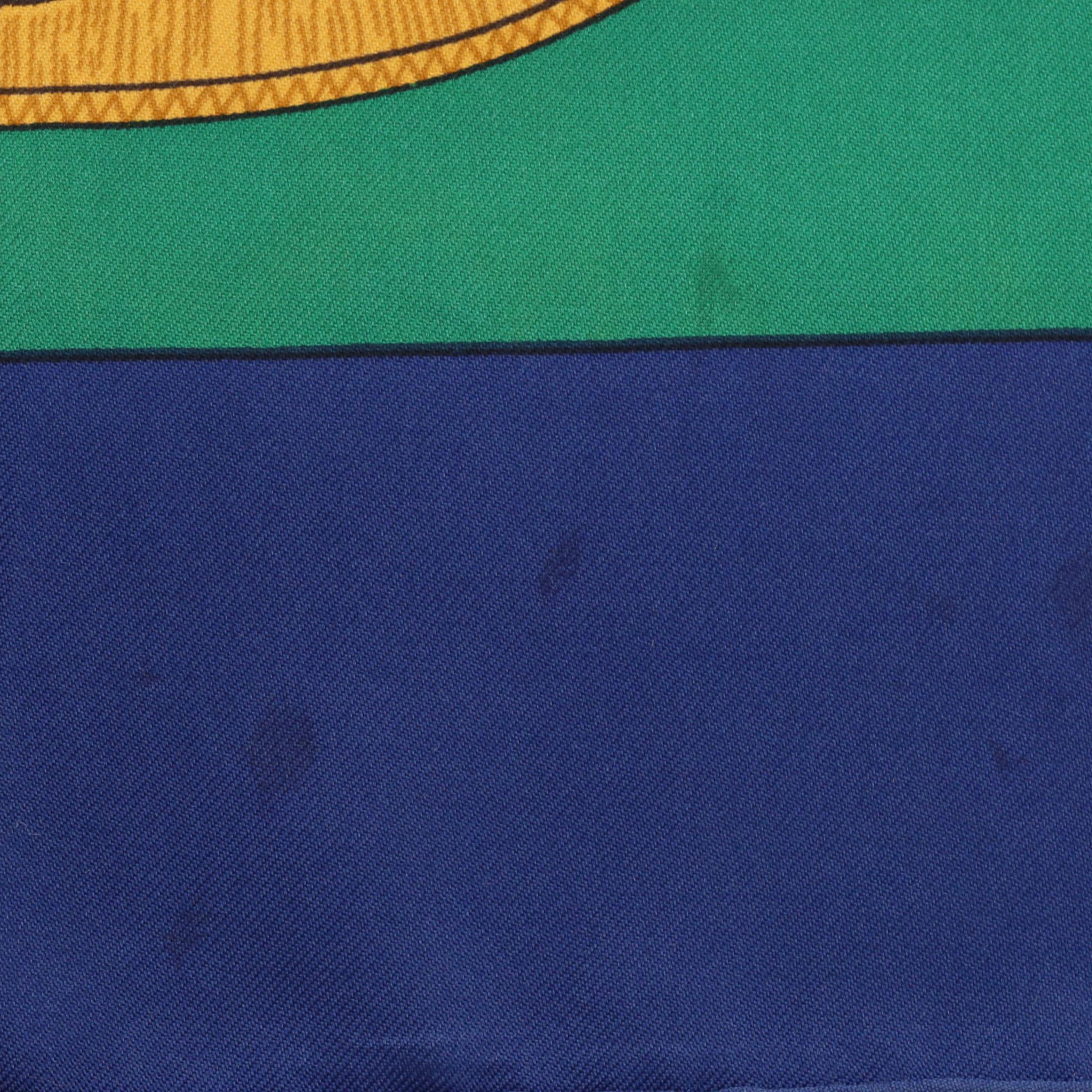 Hermes Eperon D'Or Silk Twill Scarf For Sale 3