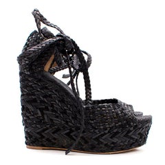 Hermes Epice Tresse Woven Wedge Sandals US 9