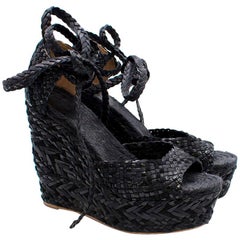 Hermes Epice Tresse Woven Wedge Sandals US 9