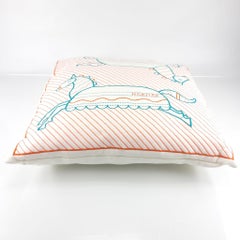 Hermes Epopee Quilted Pillow Blanc Crème Merinos Wool And Cashmere