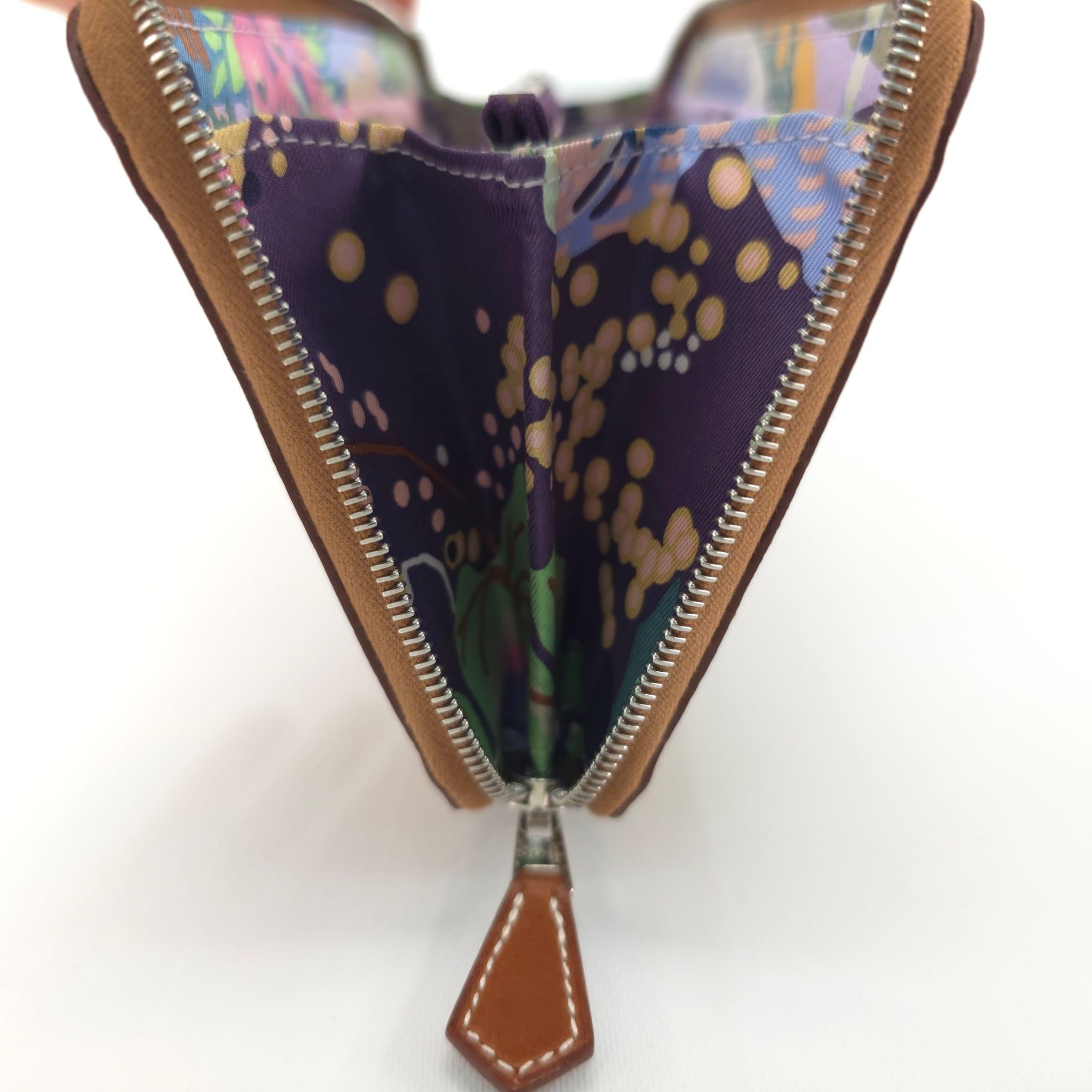 Brown Hermès Epsom and Barenia calfskin Silk'In Classique long wallet For Sale