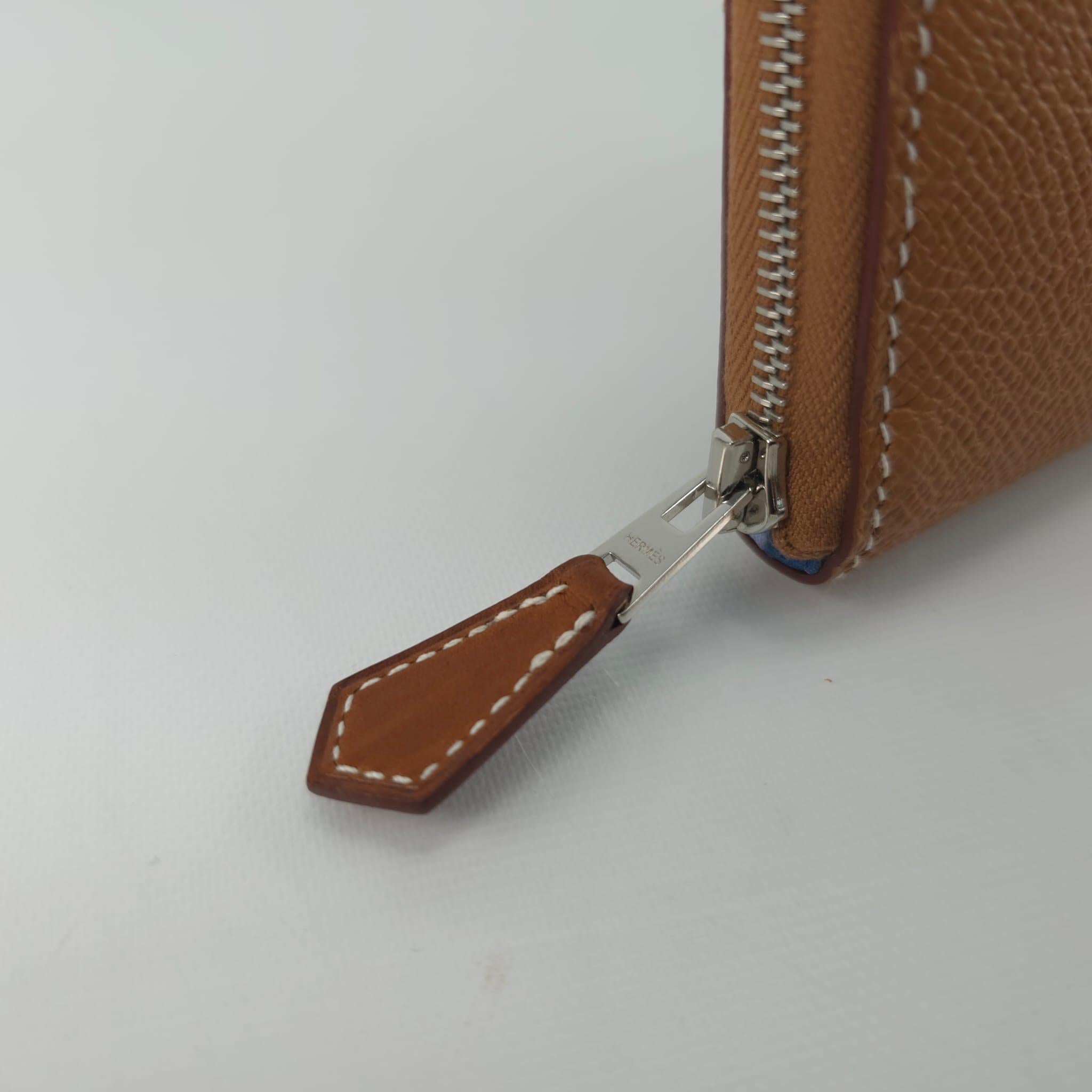Hermès Epsom and Barenia calfskin Silk'In Classique long wallet In New Condition For Sale In Nicosia, CY