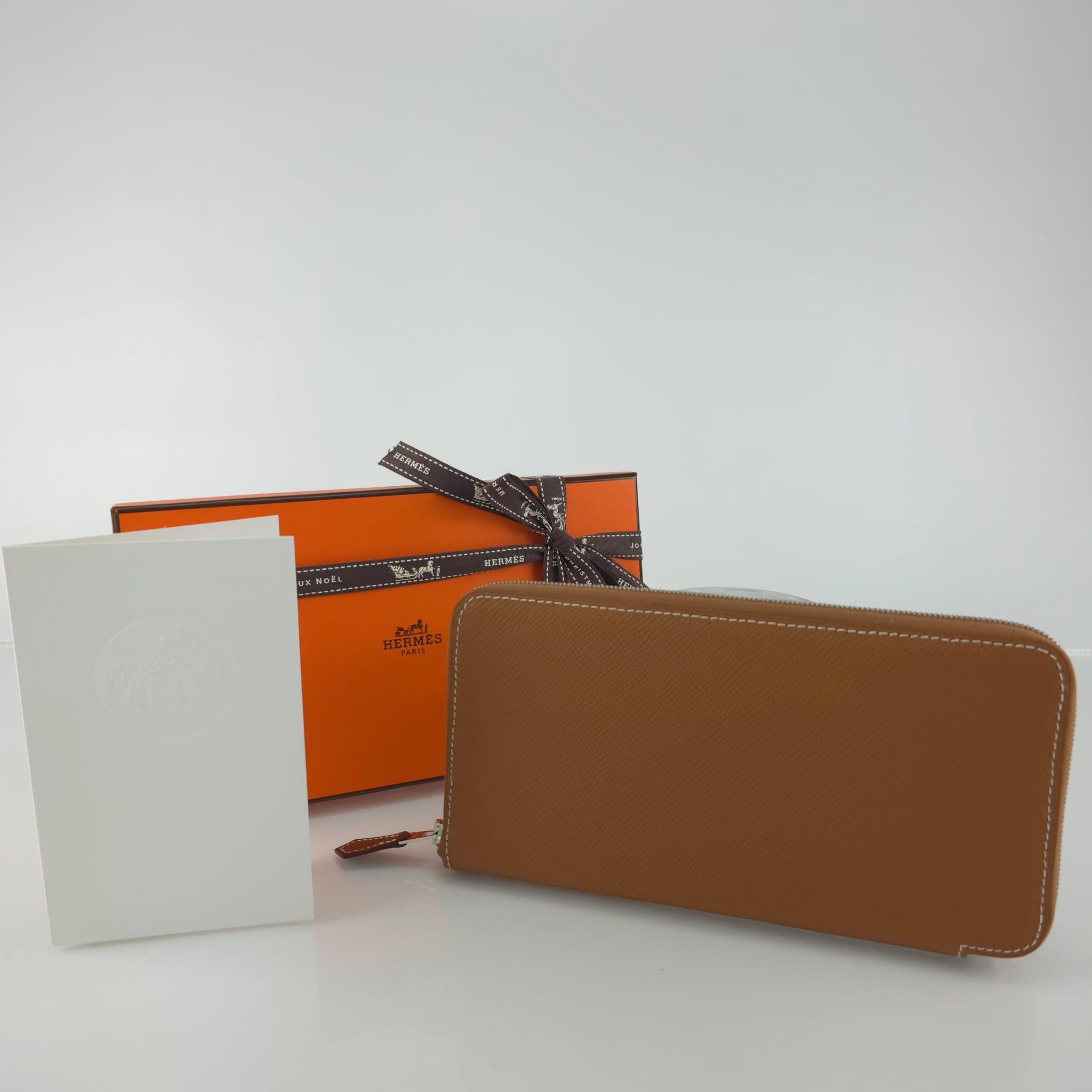 Hermès Epsom and Barenia calfskin Silk'In Classique long wallet For Sale 2
