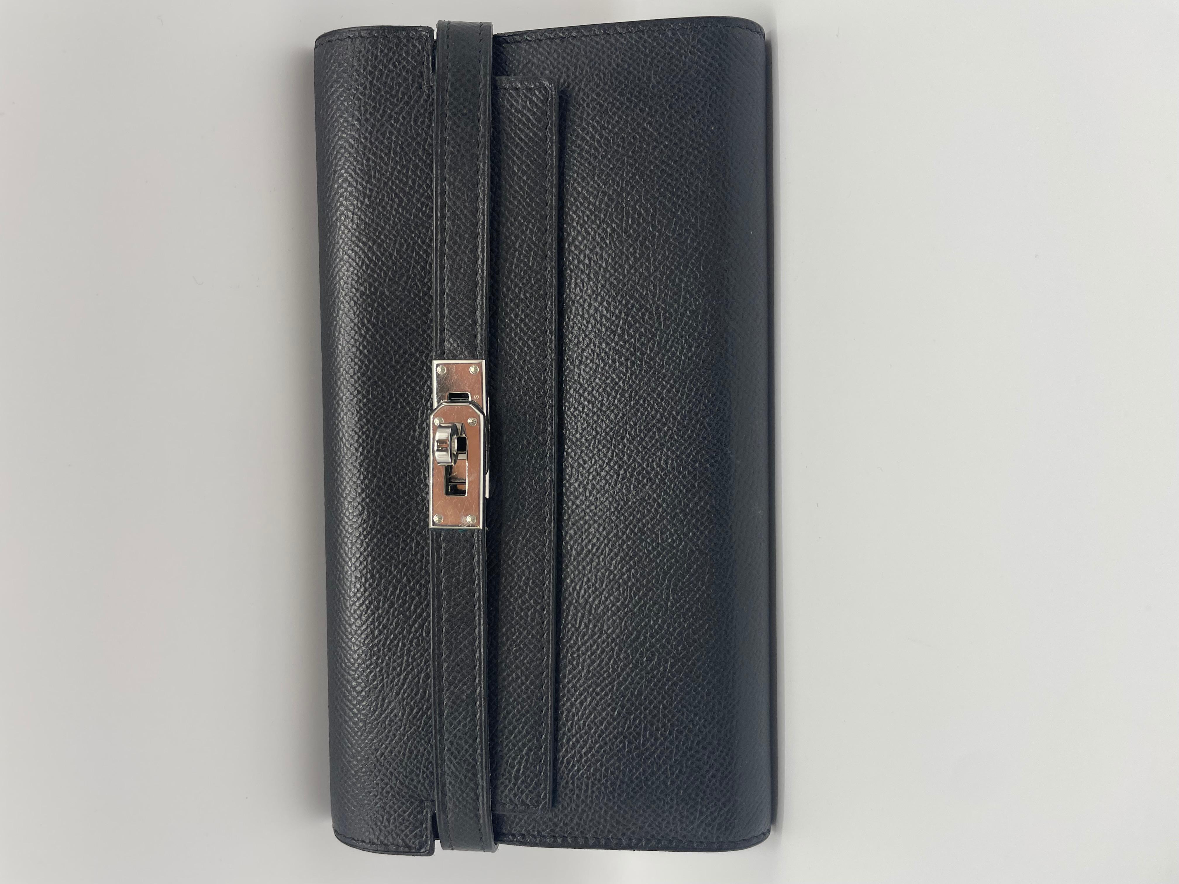 Hermès Epsom Black Kelly Wallet  For Sale 8