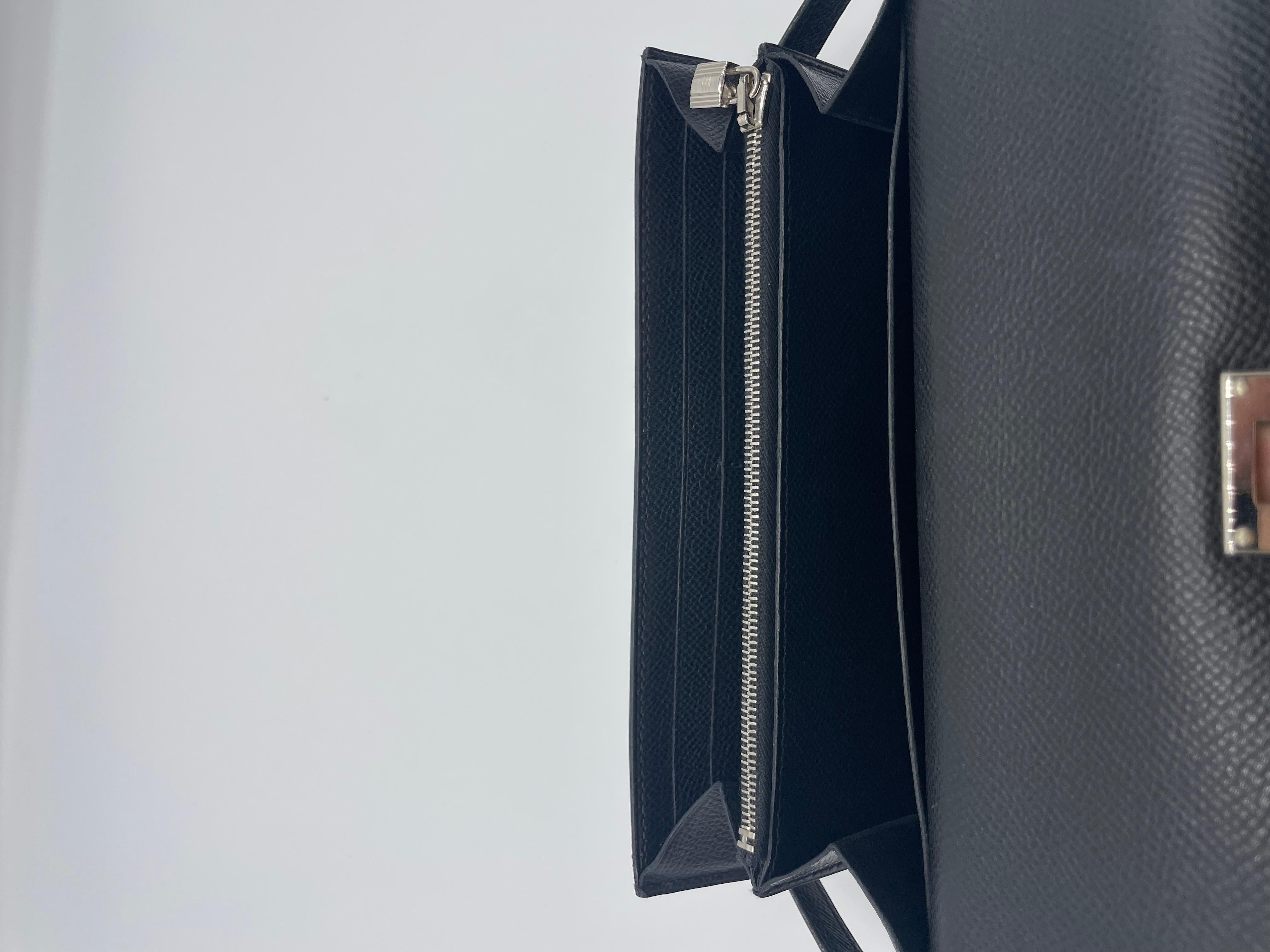Hermès Epsom Black Kelly Wallet  For Sale 1