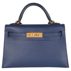 Hermès Epsom Bleu Saphir Mini Kelly II 20 GHW