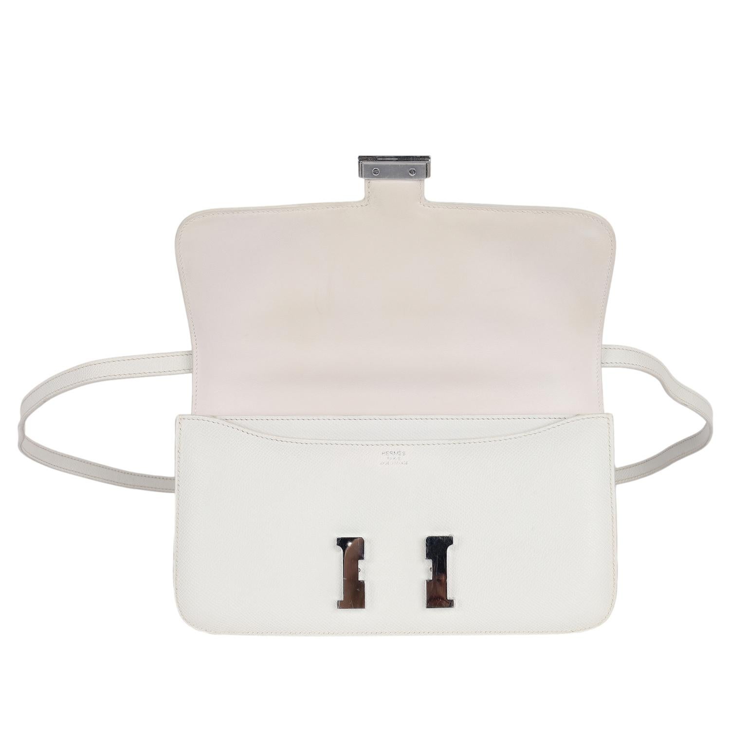 HERMES Epsom Constance Elan 25 White en vente 7
