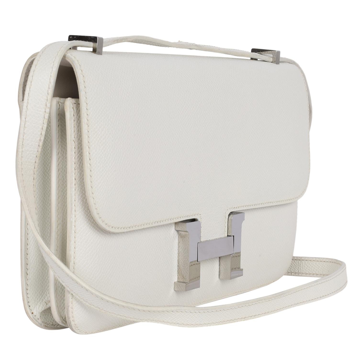 HERMES Epsom Constance Elan 25 White Bon état - En vente à Salt Lake Cty, UT