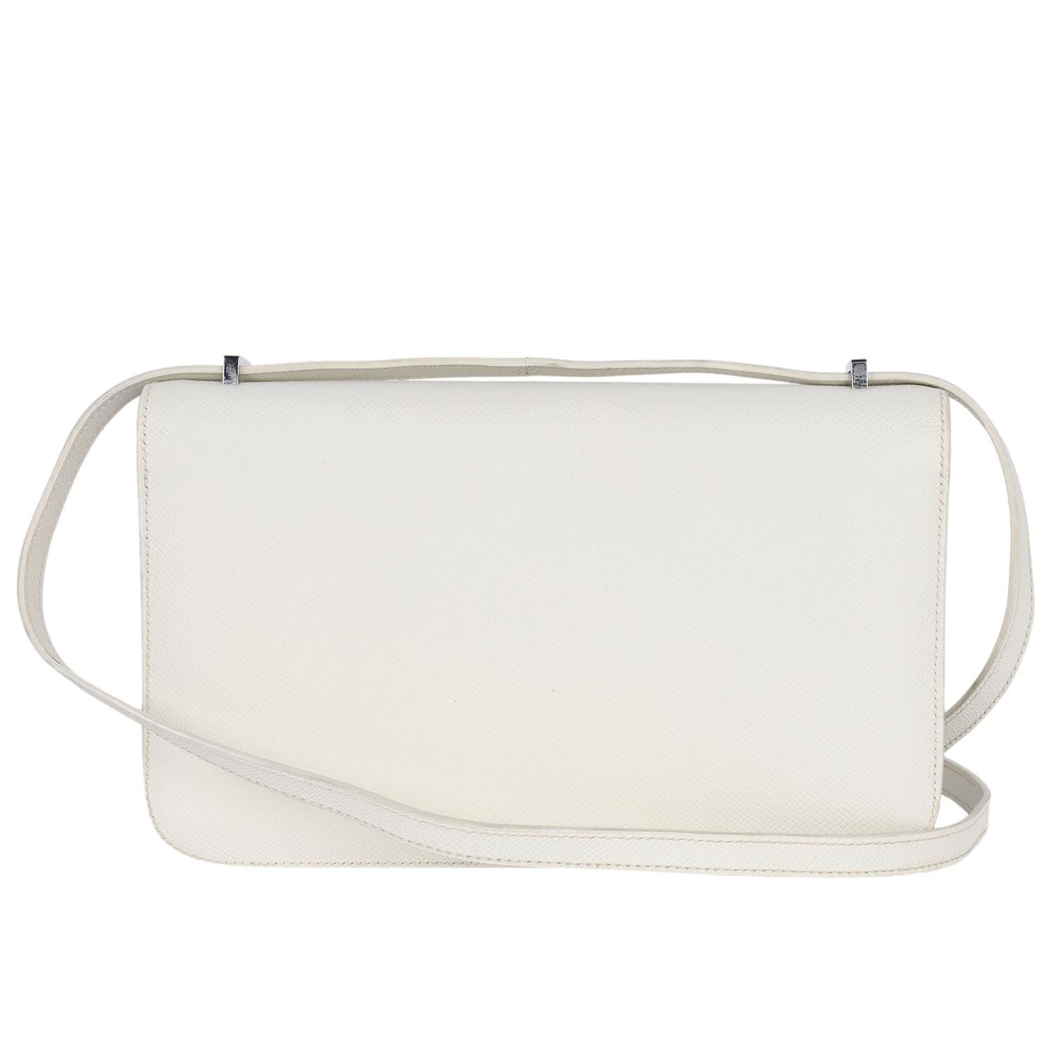 HERMES Epsom Constance Elan 25 White en vente 1