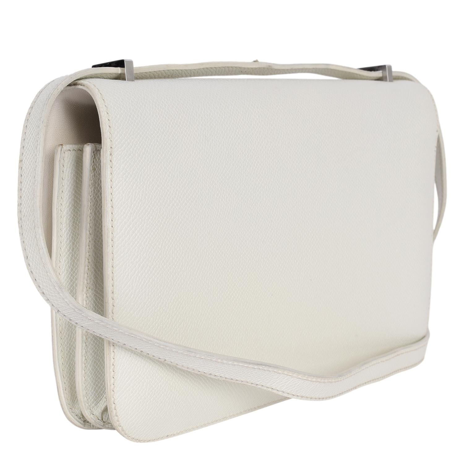HERMES Epsom Constance Elan 25 White en vente 2