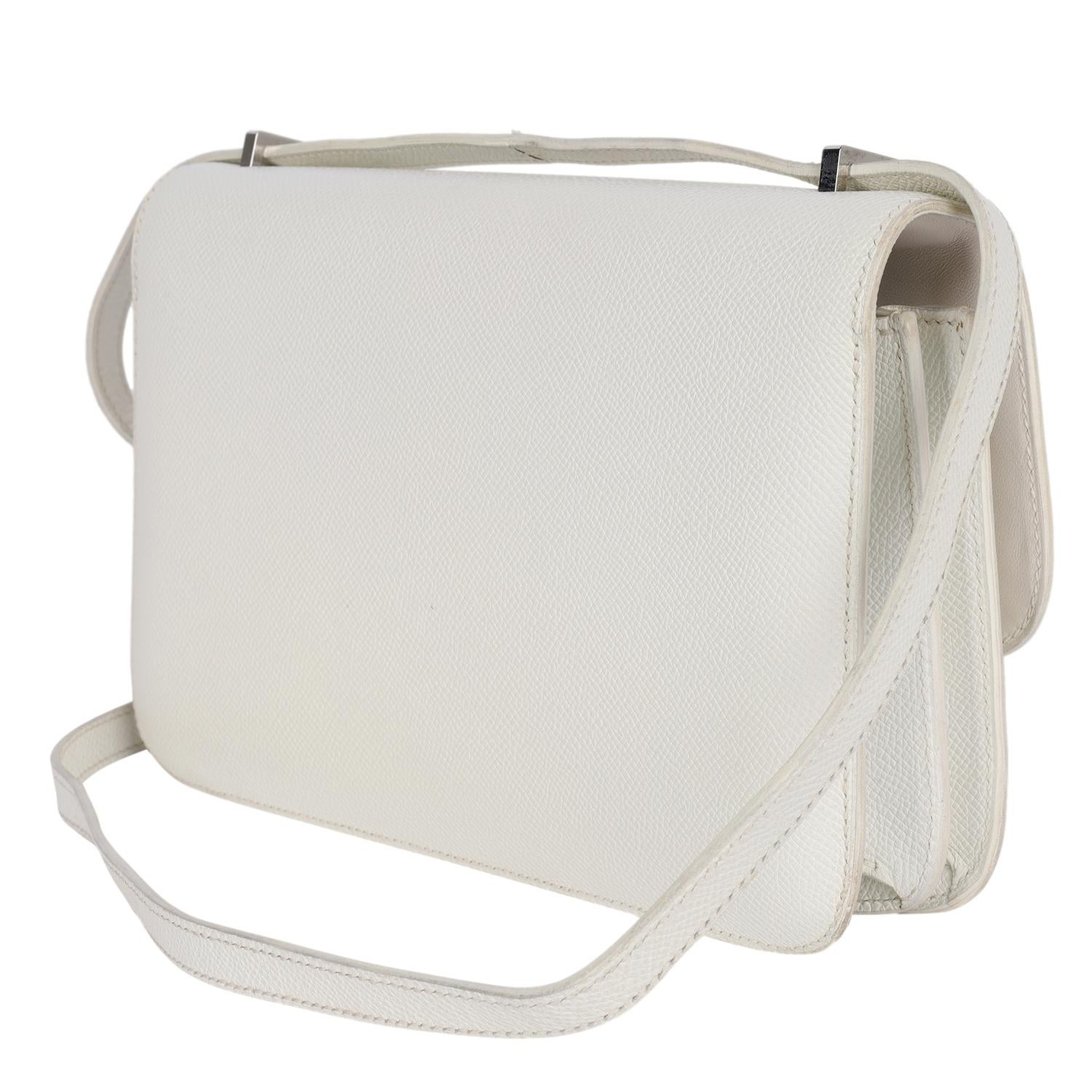 HERMES Epsom Constance Elan 25 White en vente 3