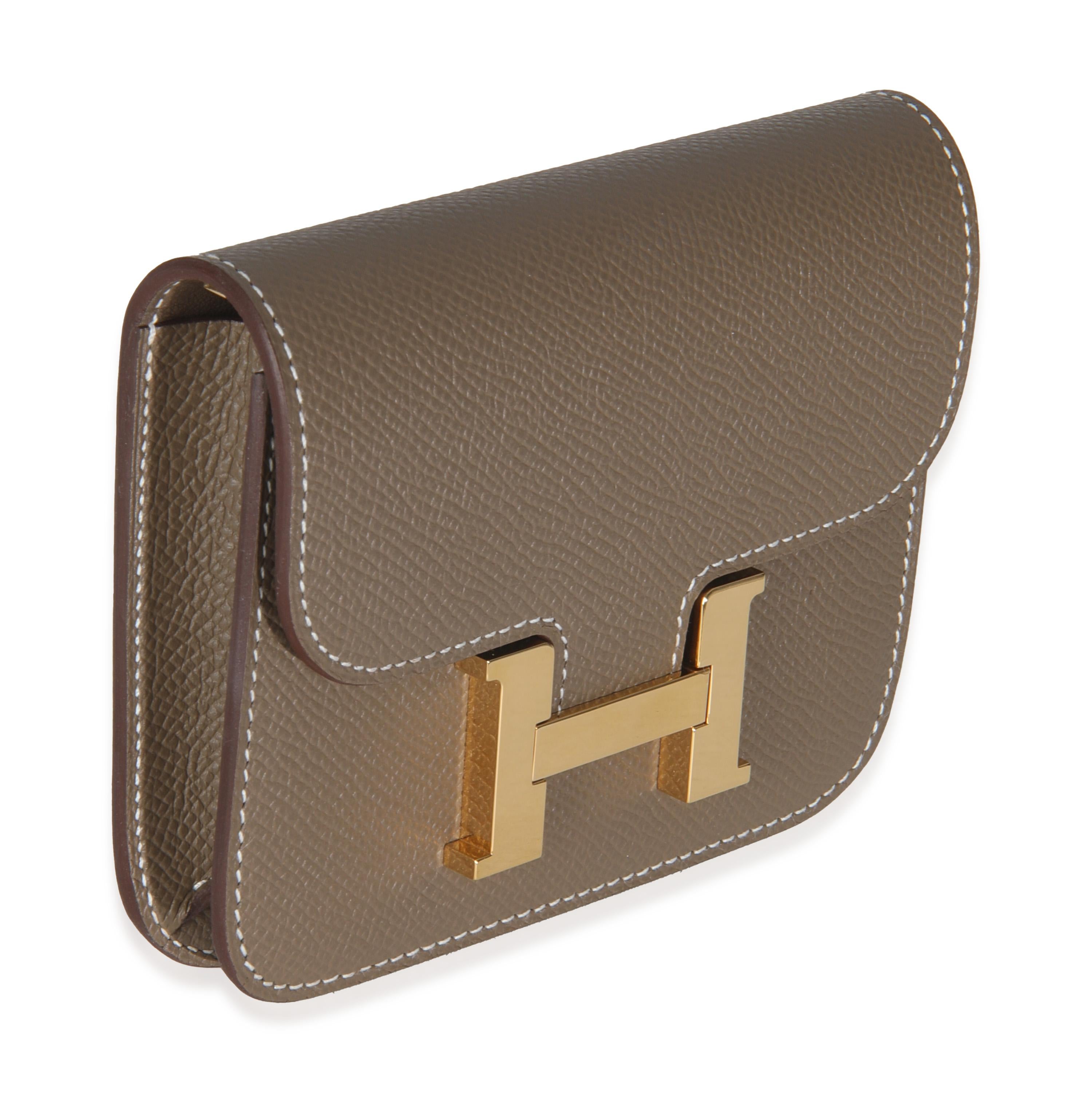 Hermès Epsom Constance Slim Geldbörse GHW (Braun) im Angebot