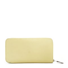Portefeuille Hermes Epsom Jaune Poussin Palladium Equateur Azap Silk-in