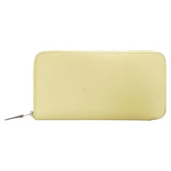 Portefeuille Hermes Epsom Jaune Poussin Palladium Equateur Azap Silk-in