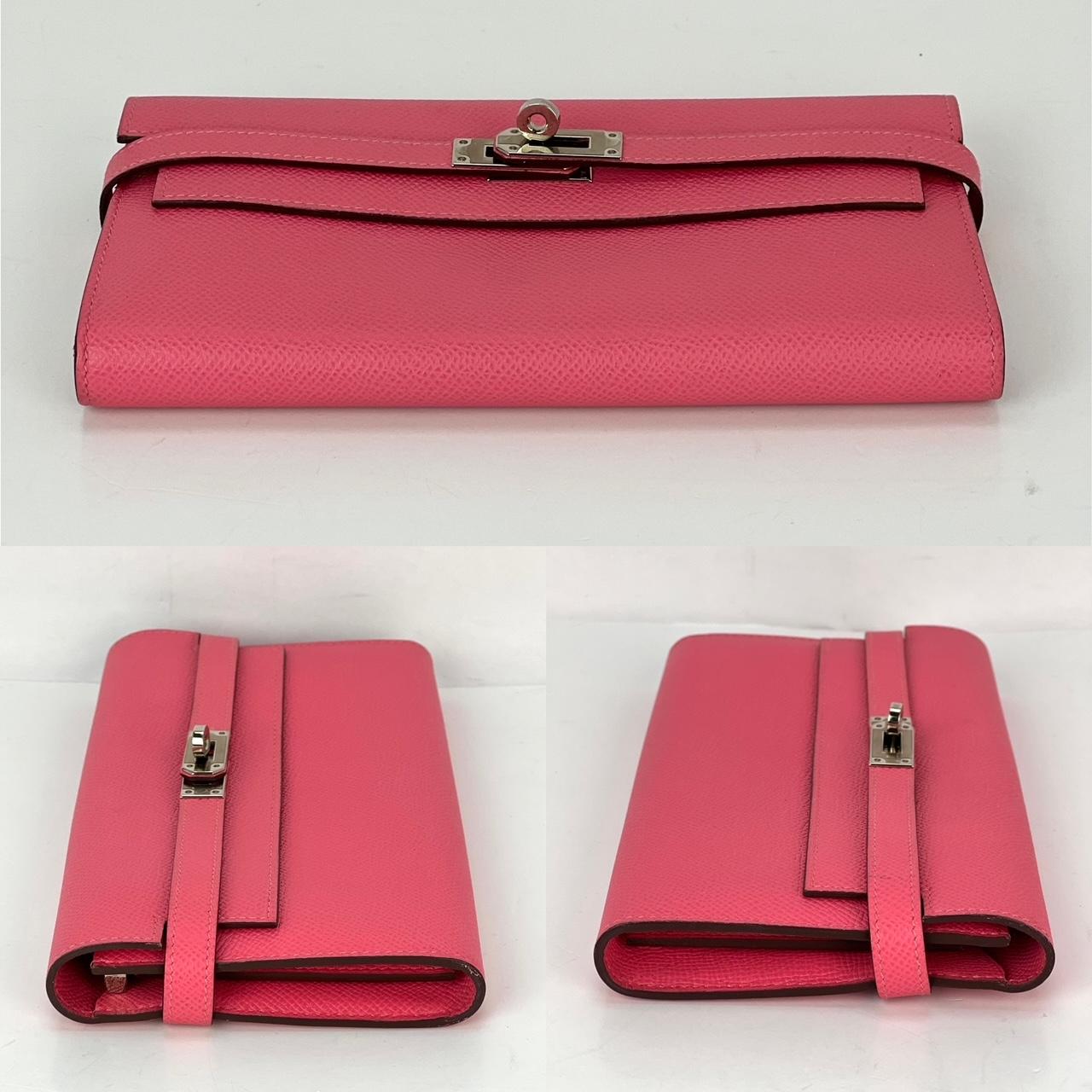 HERMES Epsom Kelly Longue Rose Azalee Wallet   For Sale 6