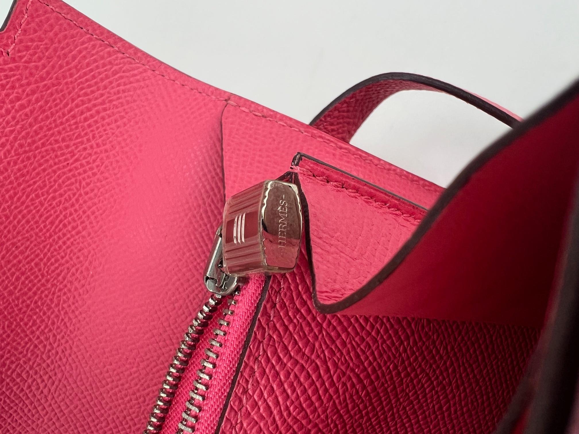 HERMES Epsom Kelly Longue Rose Azalee Wallet 7