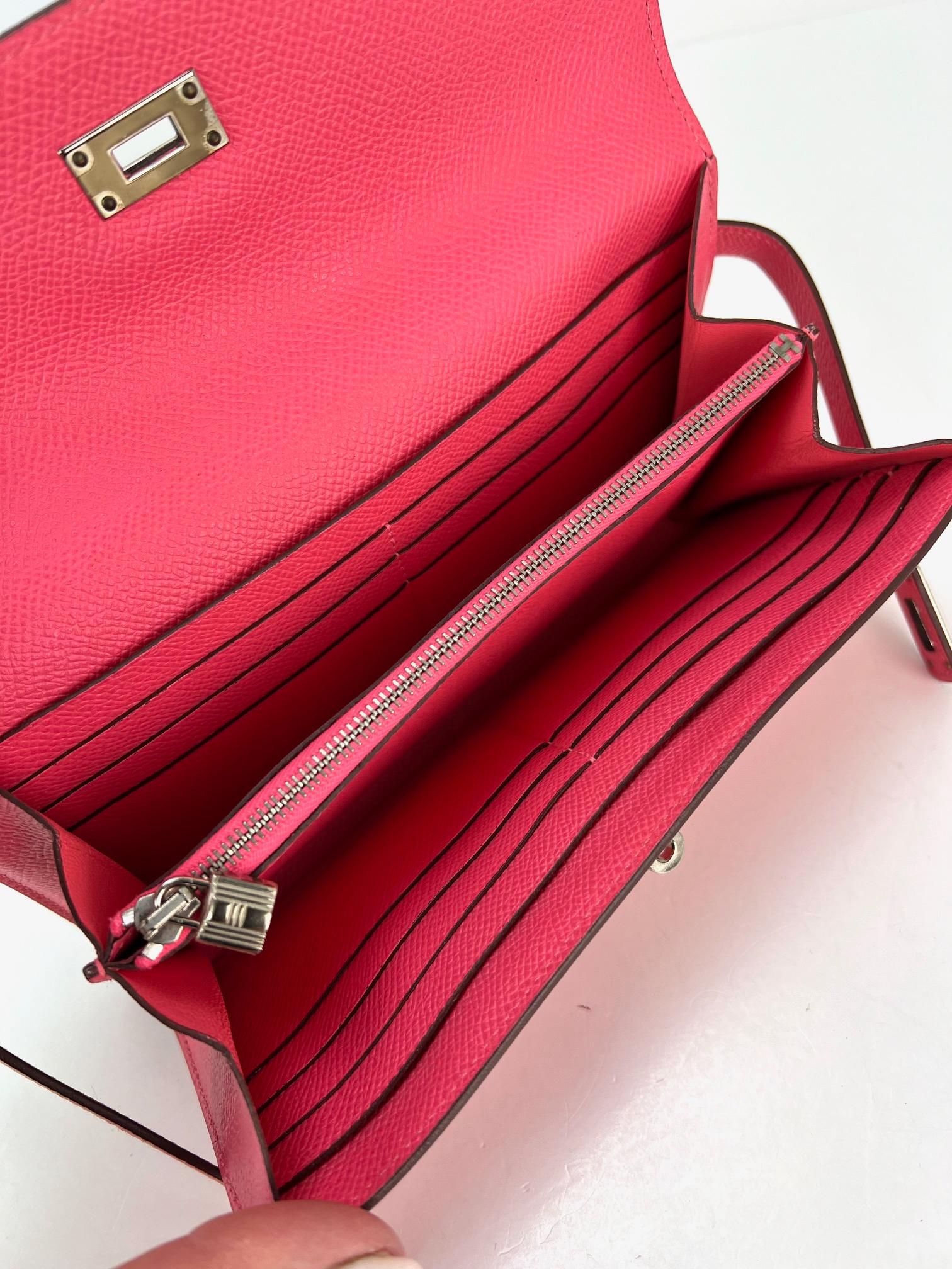 HERMES Epsom Kelly Longue Rose Azalee Wallet 9