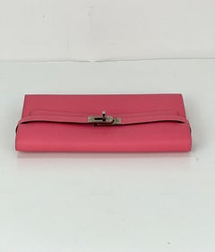 HERMES Epsom Kelly Longue Rose Azalee Wallet