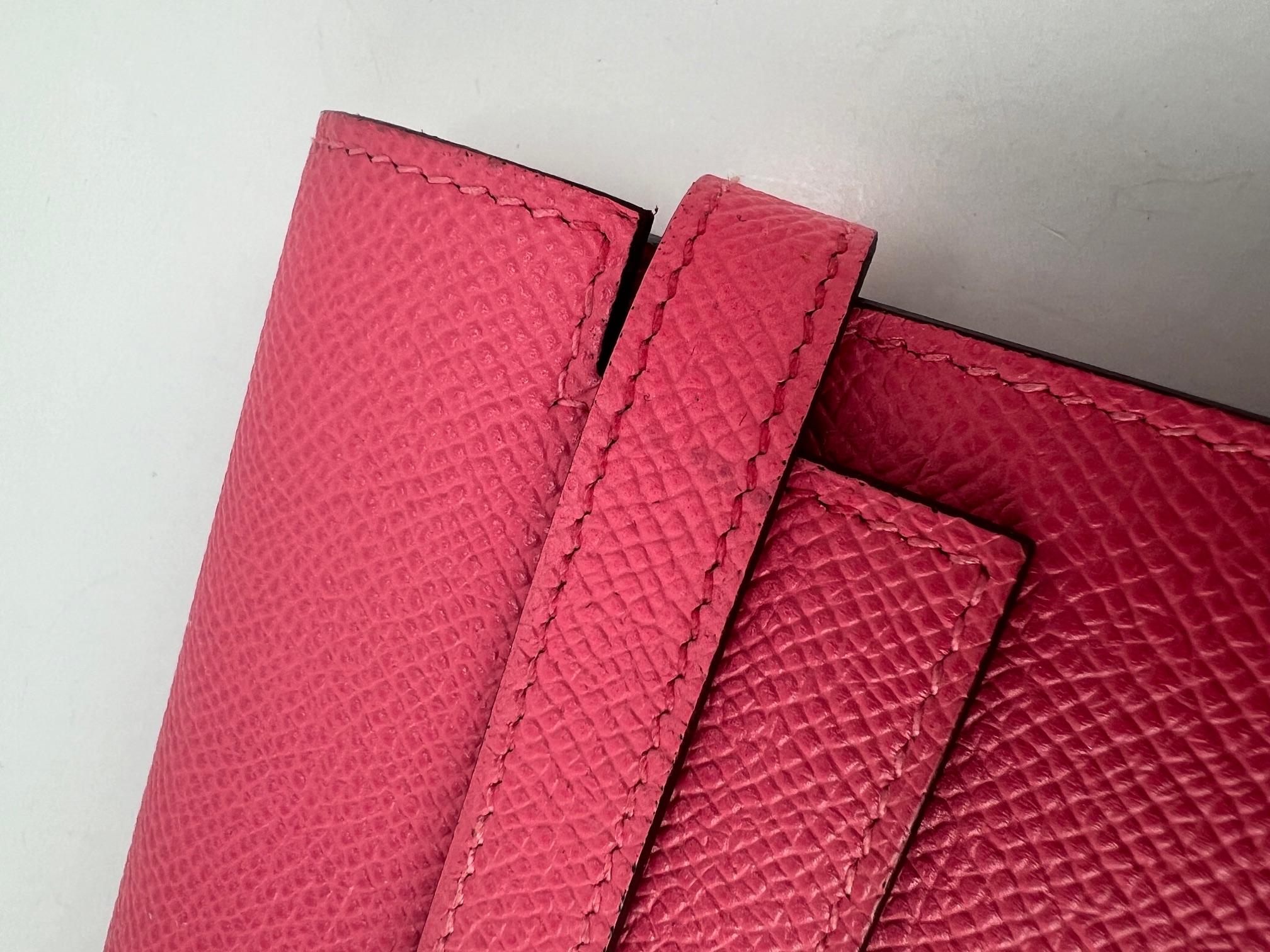 HERMES Epsom Kelly Longue Rose Azalee Wallet   For Sale 2