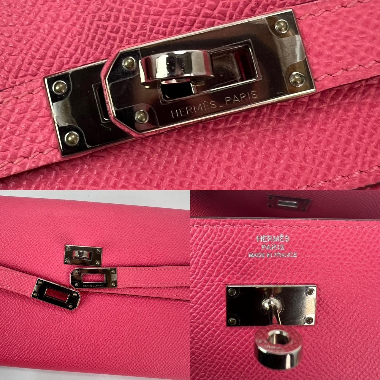 HERMES Epsom Kelly Longue Rose Azalee Wallet   For Sale 5