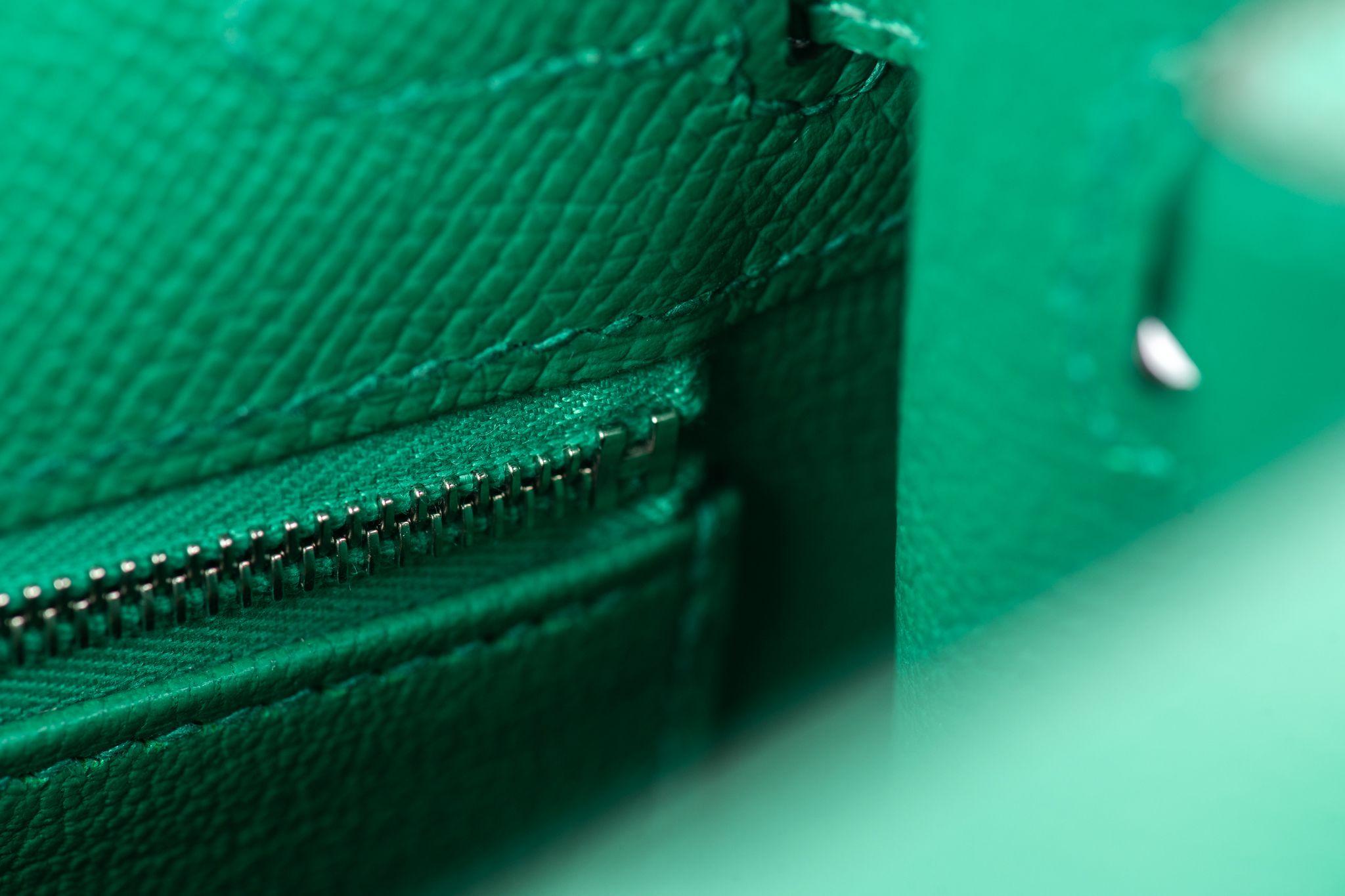 Hermès Epsom Kelly Sellier 25 Vert Jade im Angebot 8