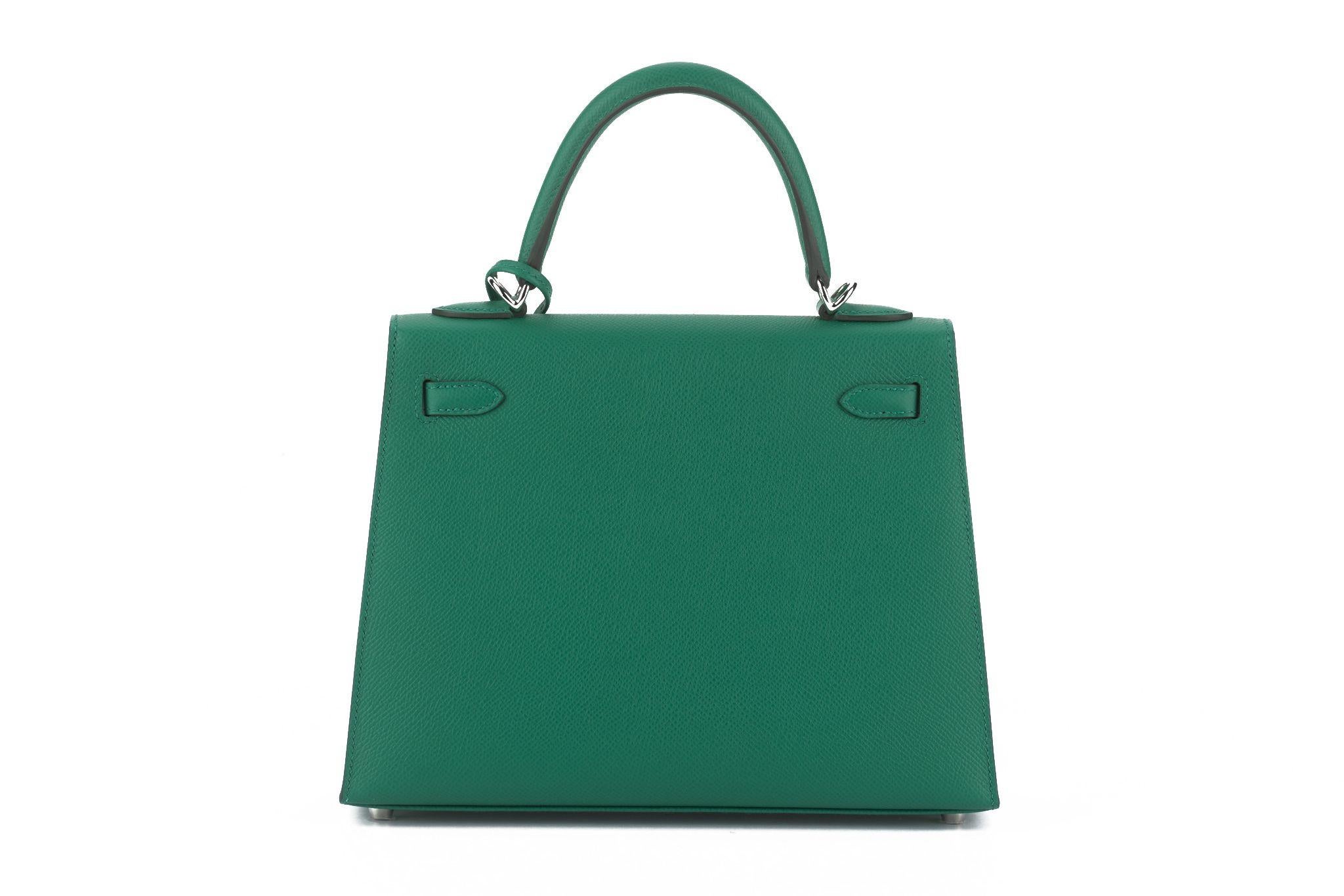 Hermès Epsom Kelly Sellier 25 Vert Jade im Angebot 1