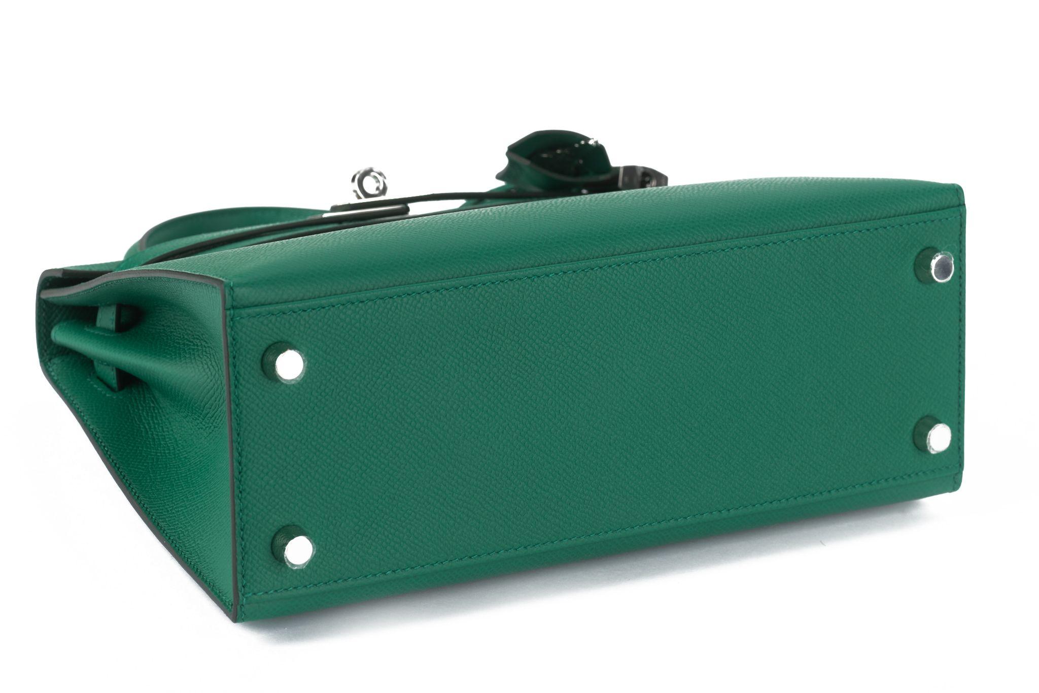 Hermès Epsom Kelly Sellier 25 Vert Jade im Angebot 2