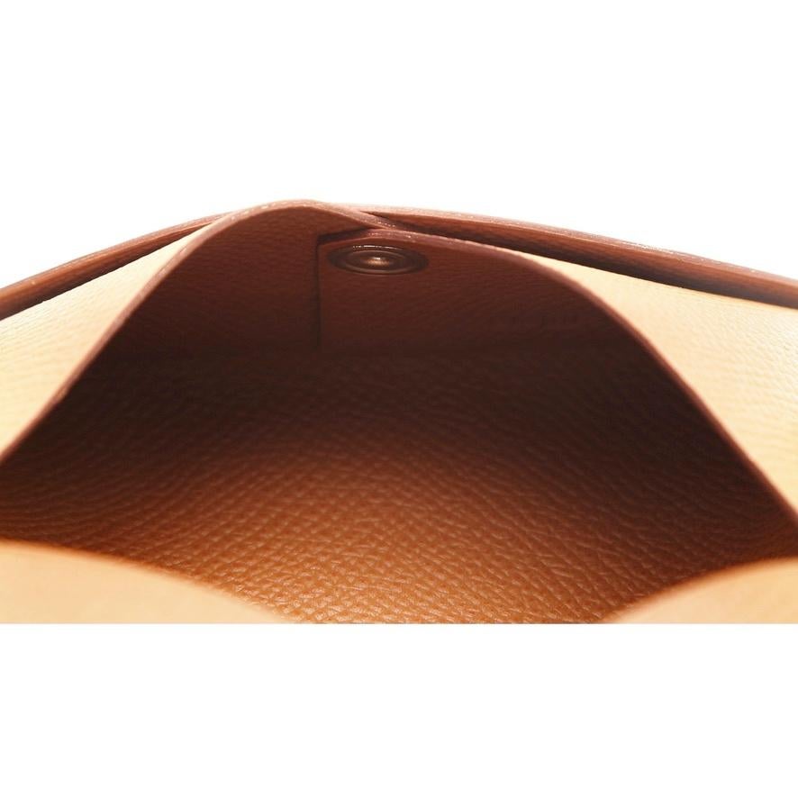 HERMES Epsom Leder Calvi Kartenetui/Brieftasche/Etui in Gold Karamell Braun NIB im Zustand „Neu“ im Angebot in Hollywood, FL
