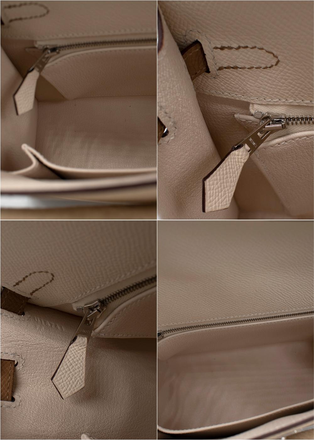 Hermes Epsom Leather Craie & Etain HSS Mini Kelly 20 PBHW For Sale 6