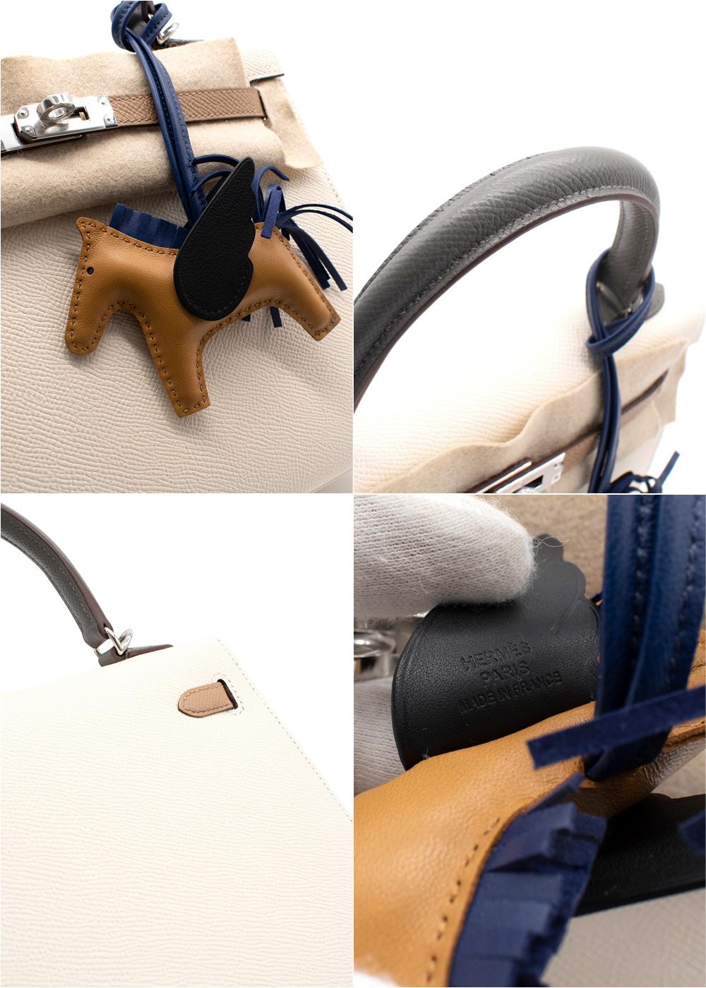 Hermes Epsom Leather Craie & Etain HSS Mini Kelly 20 PBHW For Sale 4