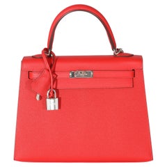 Hermès Epsom Rouge Casaque Kelly Sellier 25 PHW