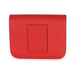 Hermès Epsom Rouge de Coeur Constance Slim Wallet PHW