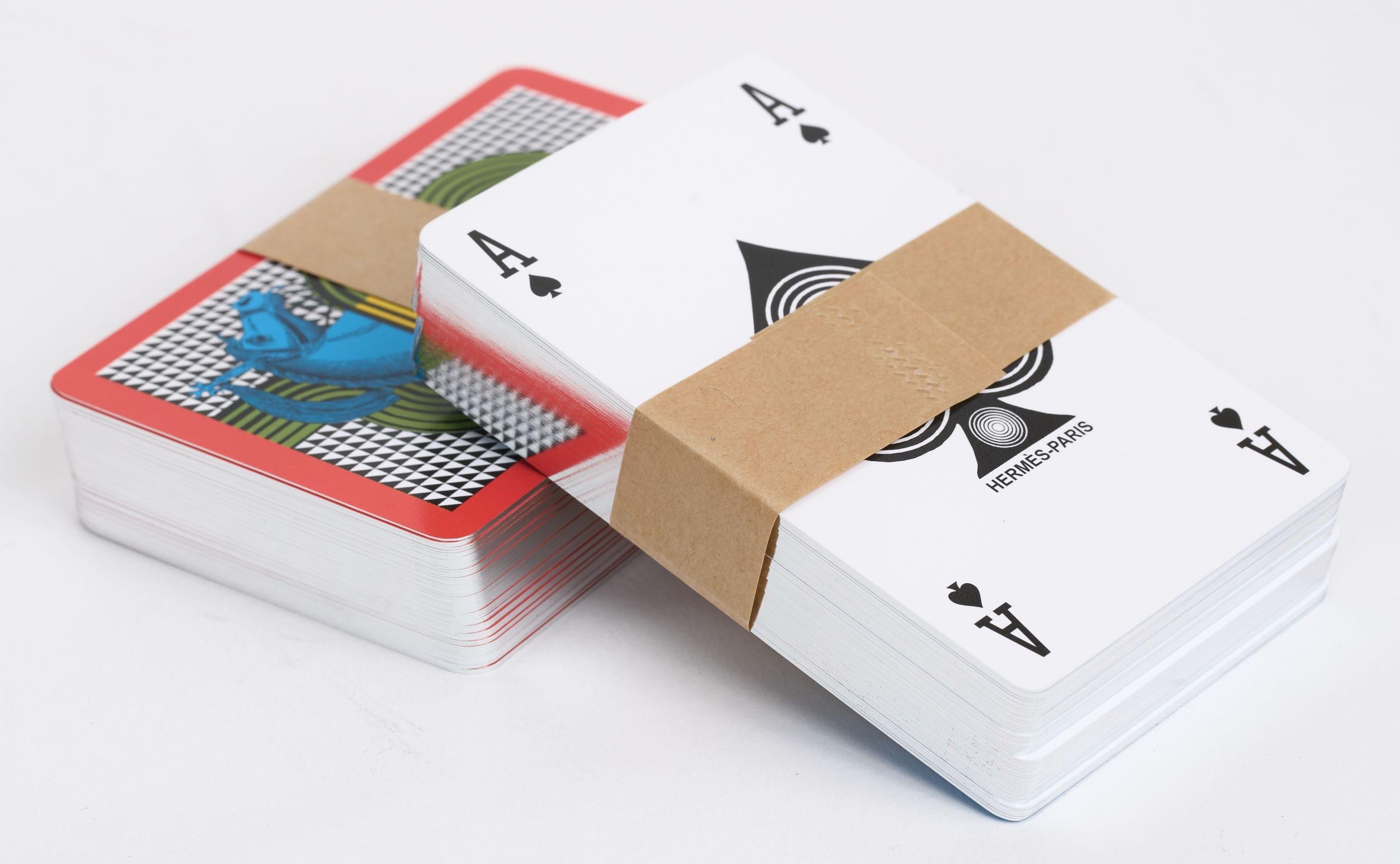 Orange Hermès Equestre Playing Cards New In Box For Sale