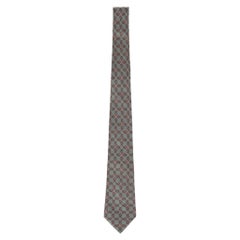 Hermes Equestrian Chain Link Pattern Silk Tie
