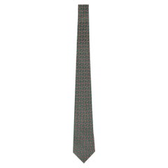 Hermes Equestrian Chain-Link Pattern Silk Tie
