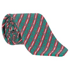 Hermes Equestrian Chain-Link Pattern Silk Tie