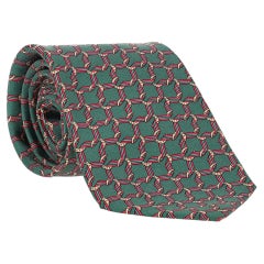 Cravatta in seta con motivo a catena Hermes Equestrian