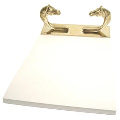 Hermes Equestrian Desk Notepad, Silver-plated, Desk Accessorie