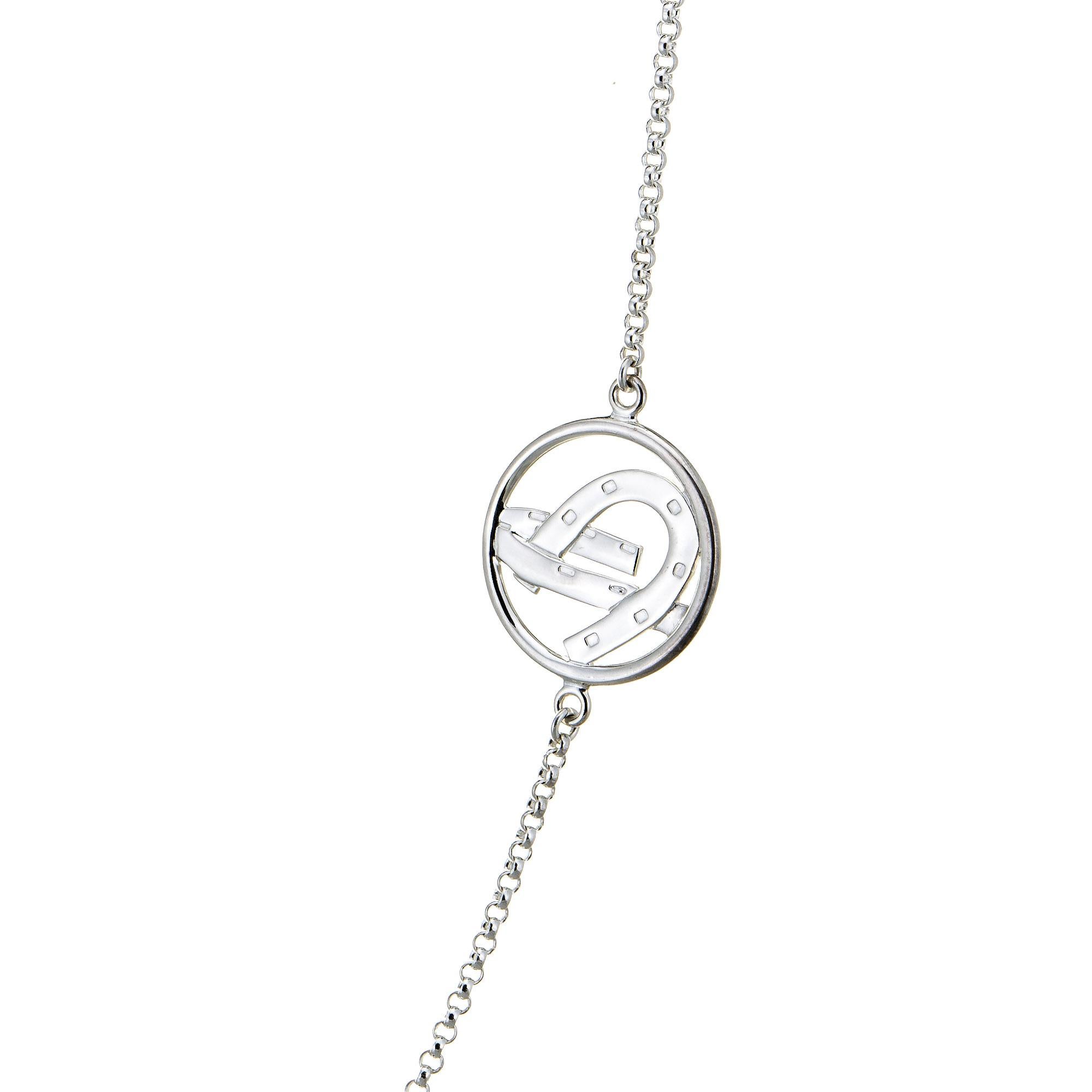 Stylish and finely detailed pre-owned Hermes equestrian necklace, crafted in 925 sterling silver.  

The long 35