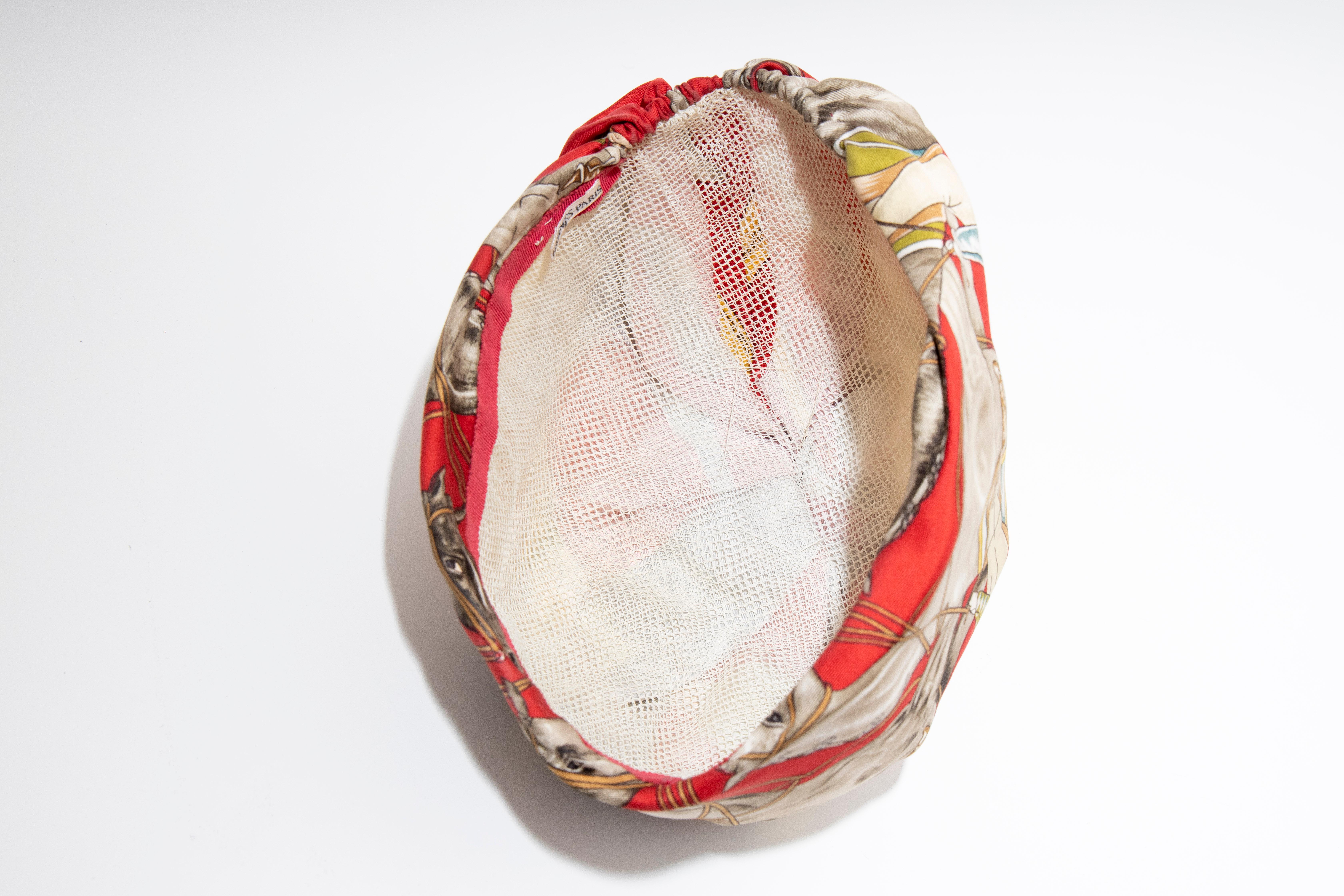 Hermes Equestrian Printed Silk Turban, Circa: 1970's 5