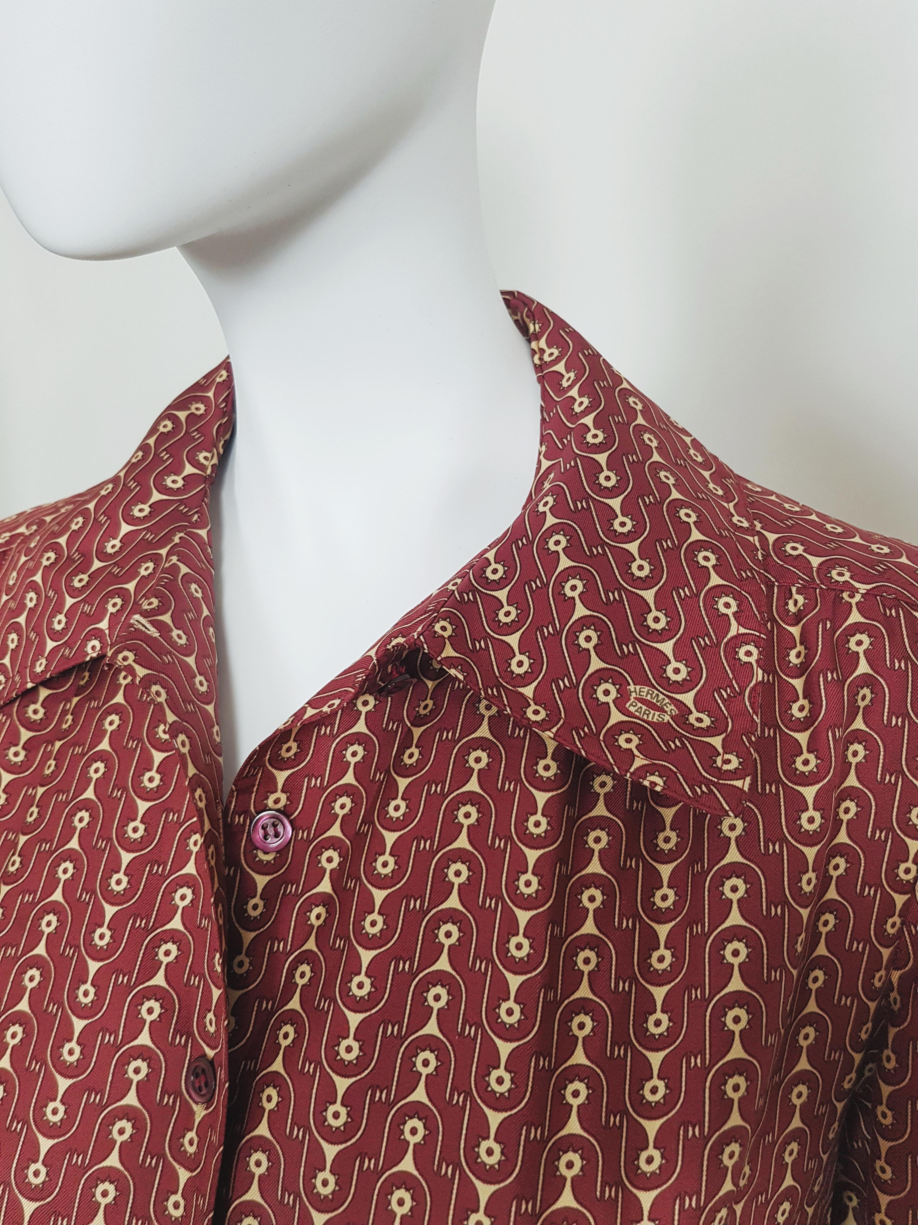 HERMÈS Equestrian spur print silk dress, c. 1960s limited edition In Excellent Condition In Genève, CH