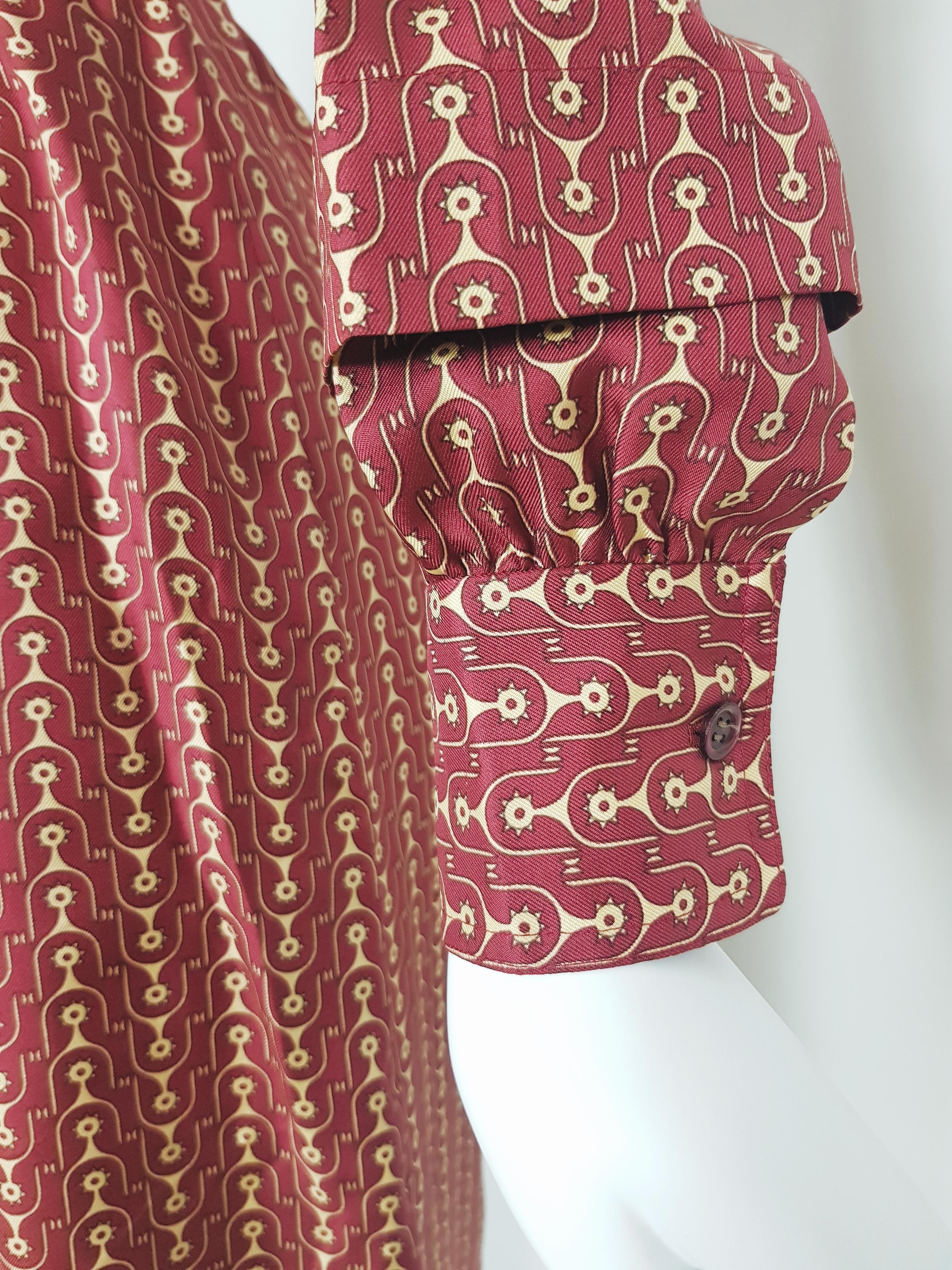 Women's HERMÈS Equestrian spur print silk dress, c. 1960s limited edition