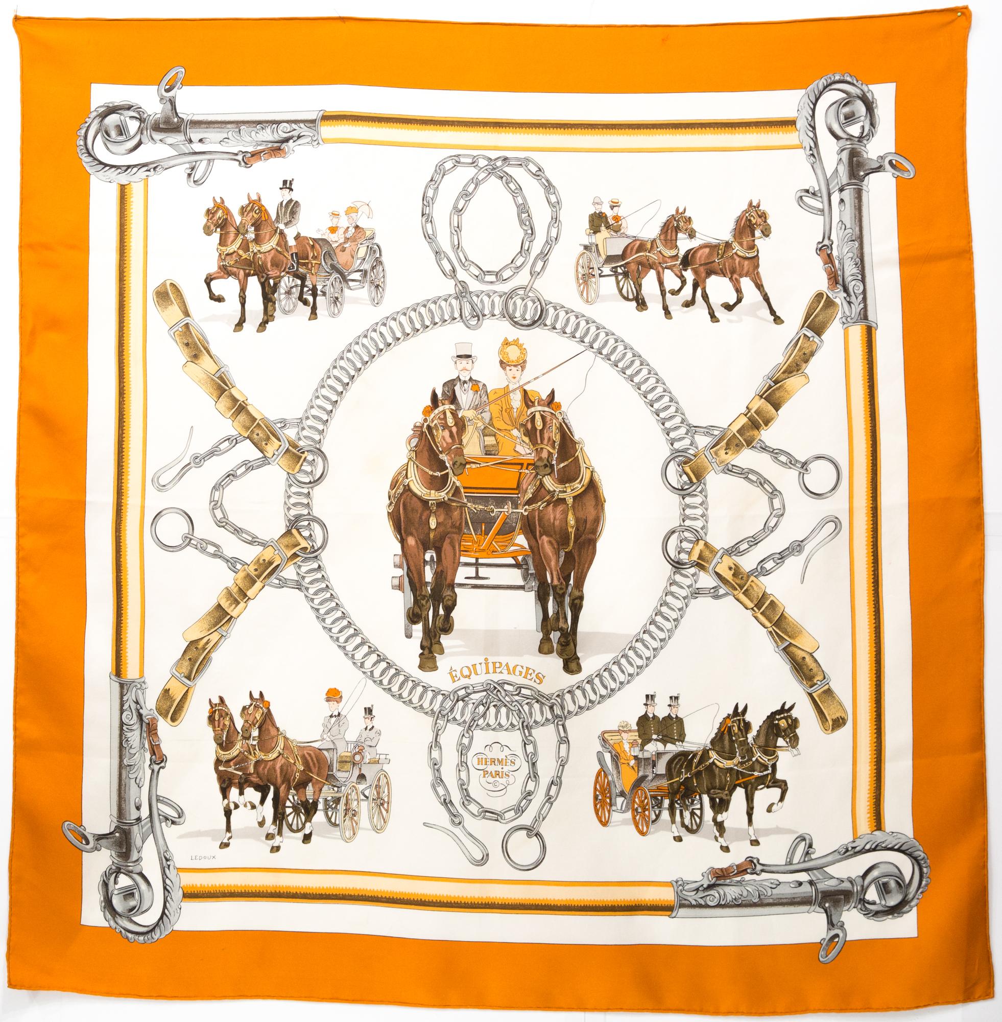 Hermes Equipages by Ledoux Silk Scarf 3