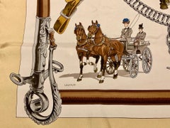 Hermès "Equipages" by Philippe LeDoux Silk Scarf , 1973 Carre de Paris