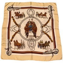 Hermès "Equipages" by Philippe LeDoux Silk Scarf , 1973 Carre de Paris