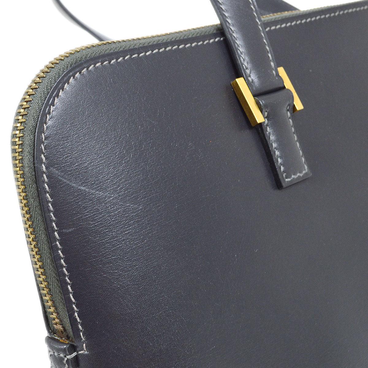 Black HERMES Escapada Box Calfskin Leather Gold Hardware Top Handle Tote Bag