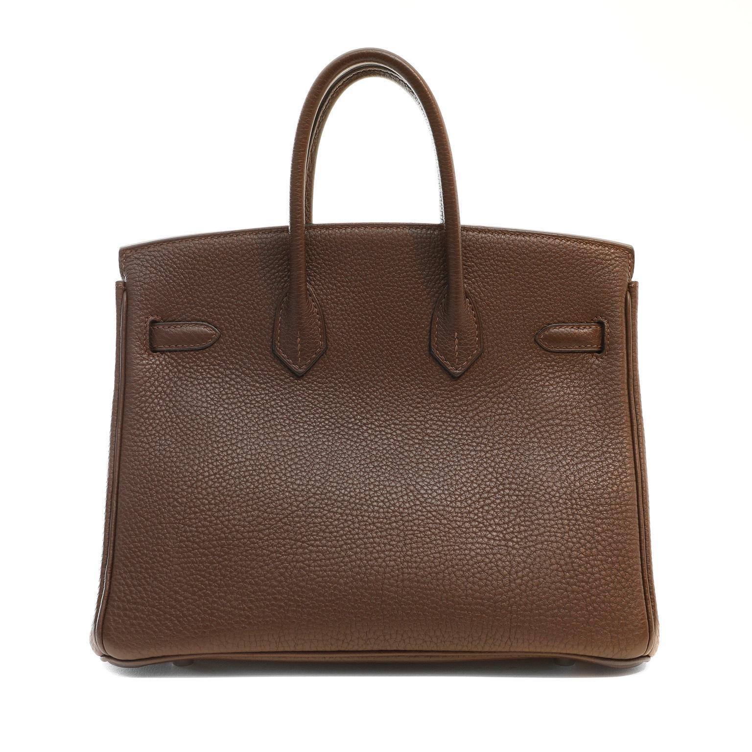 Birkin Hermès Espresso Togo 25 cm con Palladium In condizioni ottime a Palm Beach, FL